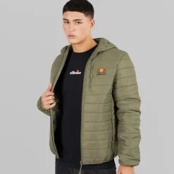 Outlet Ellesse Herre Corricella Vatteret Jakke Khaki kakigrøn