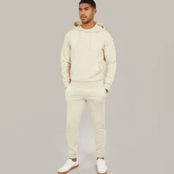 Clearance JACK & JONES Herre Cover Script Tracksuit Moonbeam beige