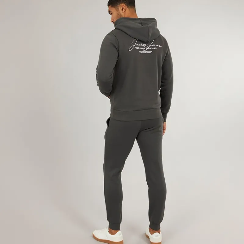 Outlet JACK & JONES Herre Cover Script Tracksuit Asphalt Grå