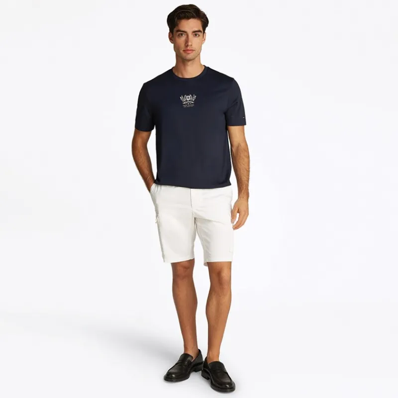 Discount Tommy Hilfiger Herre Crest Broderet T-Shirt Desert Sky