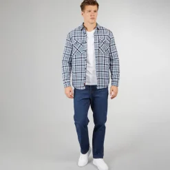 Hot Crosshatch Herre Dalesman Afslappet Pasform Jeans Mørk Vask Mørkeblå