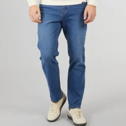 Best Crosshatch Herre Dalesman Afslappet Pasform Jeans Mellem Vask Mellemblå