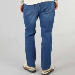 Best Crosshatch Herre Dalesman Afslappet Pasform Jeans Mellem Vask Mellemblå
