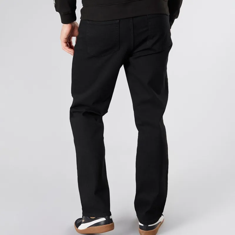Hot Crosshatch Herre Dalesman Relaxed Fit Jeans Vask Sort