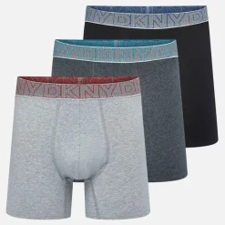 Sale DKNY Herre Dansville Tre Pak Længere Boxer Trunks Sort/Charcoal/Grey Marl
