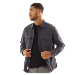 Outlet JACK & JONES Herre Dave Stretch Overshirt Blå Blazer Marineblå