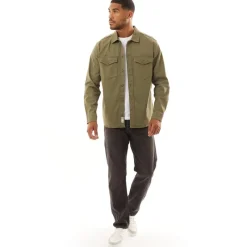 Online JACK & JONES Herre Dave Stretch Overshirt Støvgrå Olivengrøn