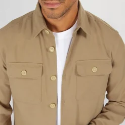 Best PRODUKT Herre Dean Ensfarvet Overshirt Stentøj beige