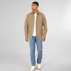 Best PRODUKT Herre Dean Ensfarvet Overshirt Stentøj beige