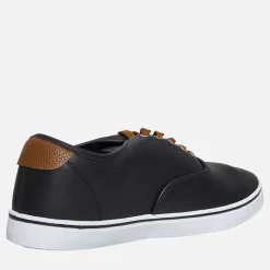 Outlet French Connection Herre Deck PU Lærredgummisko Sort