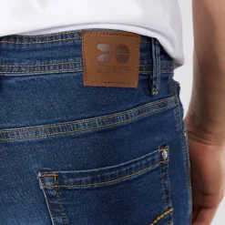 Sale Crosshatch Herre Detendu Afslappet Pasform Jeans Mørk Vask