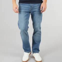Sale Crosshatch Herre Detendu Afslappet Pasform Jeans Mellem Vask