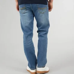 Sale Crosshatch Herre Detendu Afslappet Pasform Jeans Mellem Vask