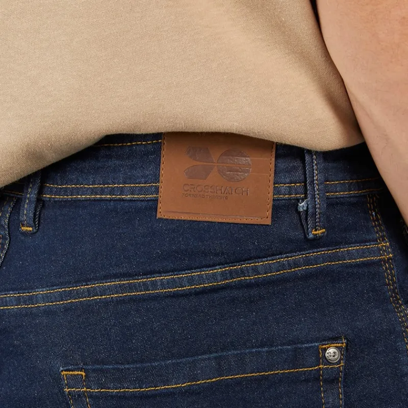 Online Crosshatch Herre Detendu Relaxed Fit Jeans Rå