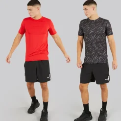 Outlet Reebok Herre Diallo Performance To Pak T Shirts Sort Print/Rød