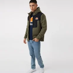 Ellesse Herre Drago Fleecejakke med hætte Khaki kakigrøn