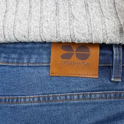 Hot Crosshatch Herre Durtan Slim Fit Jeans Mellem Vask Mellemblå