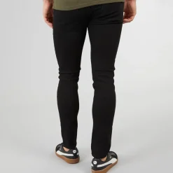 Crosshatch Herre Durtan Slim Fit Jeans Vask Sort