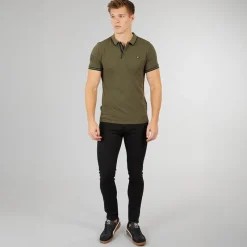 Crosshatch Herre Durtan Slim Fit Jeans Vask Sort