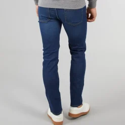 Online Crosshatch Herre Durtan Slim Fit Jeans Mørkevask Mørkeblå