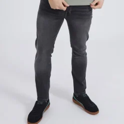 Clearance Bench Herre Eddie 22 Slim Fit Jeans Mellem Grå Grå