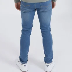 New Bench Herre Eddie 22 Slim Fit Jeans Mellem Blå Vask Blå