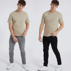 Online Bench Herre Eddie To-pak Slim Fit Jeans /​Mellemgrå Sort