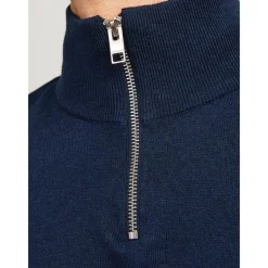 Hot JACK & JONES Herre Emil Strik 1/​2 Zip Jumper Navy Marineblå