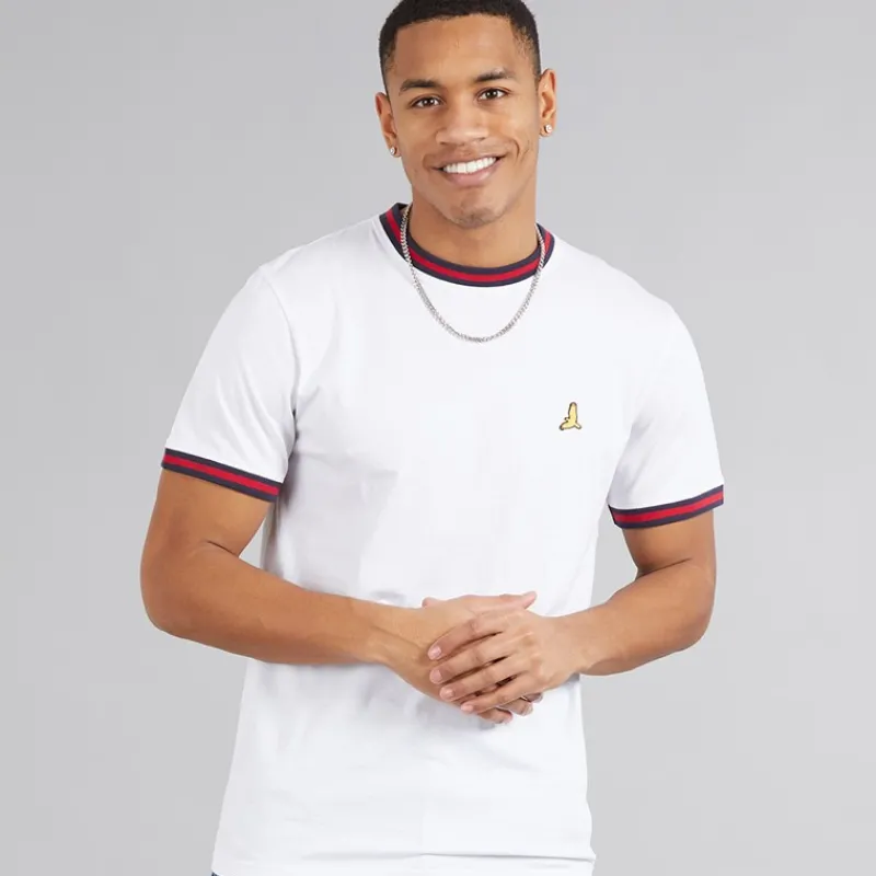 Outlet Brave Soul Herre Enbryo T-shirt Optisk Hvid