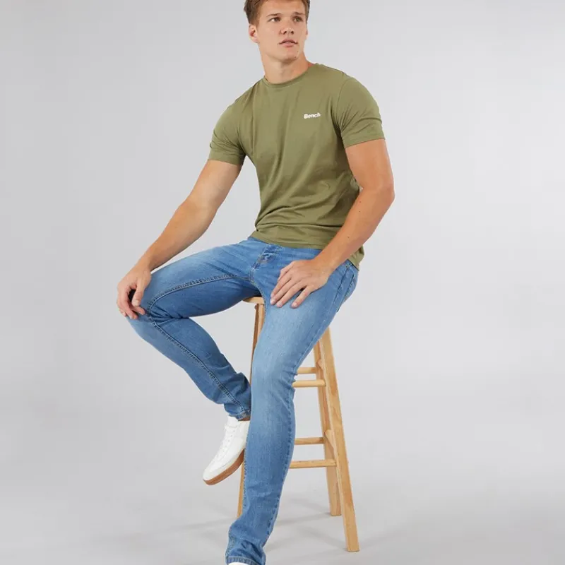 Bench Herre Envoy Fem-pak T-shirts Sort/Lyse Khaki/Hvid/Sten/Stålgrå Flerfarvet