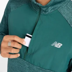 Online New Balance Herre Essential Heat Grid 1 /​ 2 Zip Løbe Top New Spruce Grøn