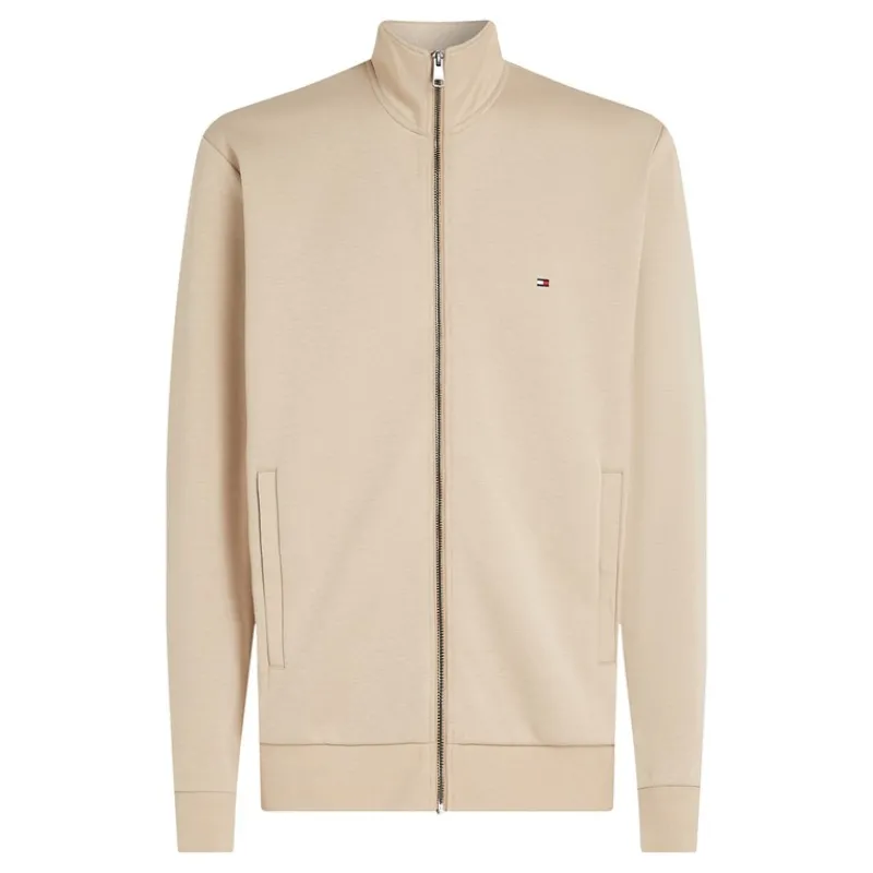 New Tommy Hilfiger Herre Essential Intechno Sweatshirt med lynlås Sandeltræ