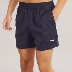 New Puma Herre Essentials Lille Logo 5 Tommer Vævede Shorts Ny Marineblå Marineblå