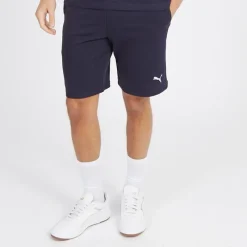 Clearance Puma Herre Essentials Lille Logo Fleece Shorts Ny Blå Marine Marineblå