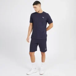Clearance Puma Herre Essentials Lille Logo Fleece Shorts Ny Blå Marine Marineblå