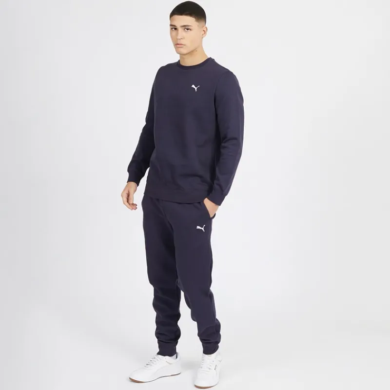 Online Puma Herre Essentials Lille Logo Rundhals Trøje Mørkeblå Marineblå