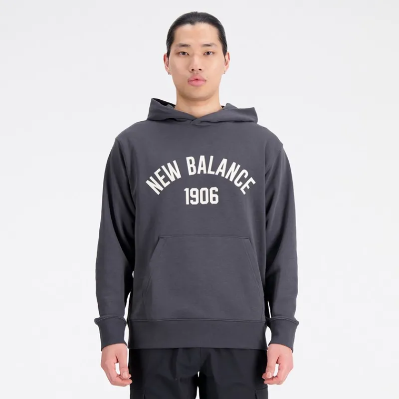 New New Balance Herre Essentials Varsity Fleece Hættetrøje Blacktop Grå