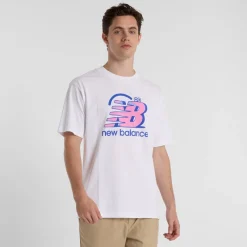 Best New Balance Herre Face Oka Smile T-Shirt Hvid