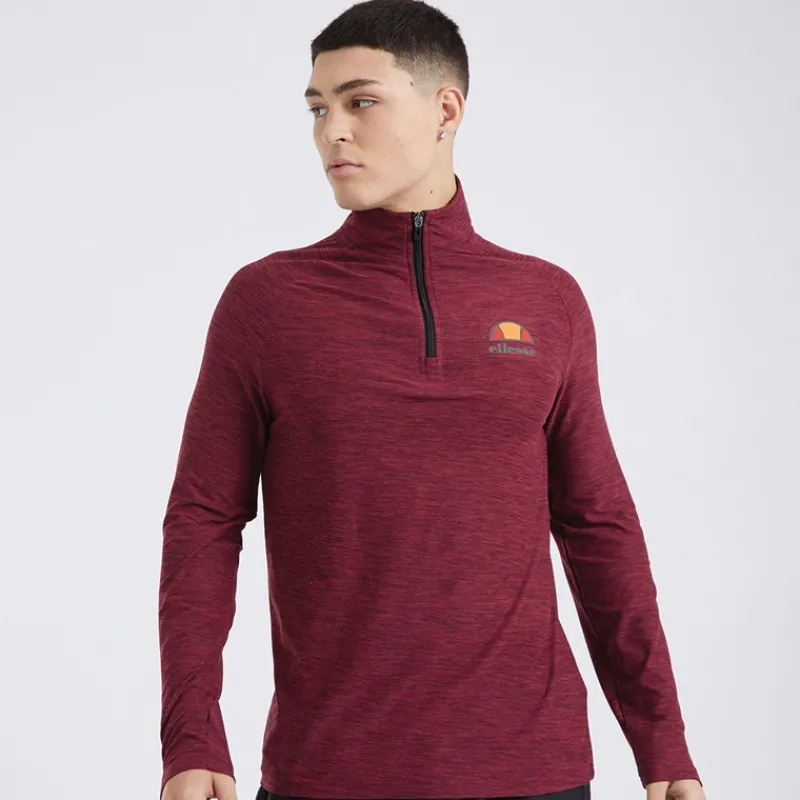 Clearance Ellesse Herre Fasano T-shirts med lange ærmer Bordeaux