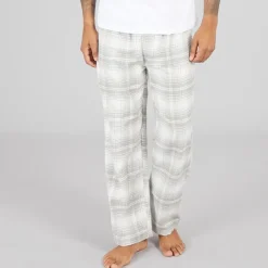 Discount French Connection Herre FC flannel bukser Scot Light Grey Melange/Off White