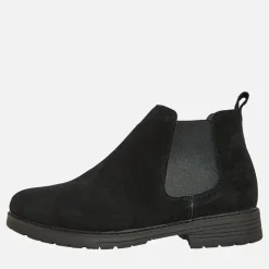 Discount French Connection Herre FC Suede Chelsea Støvler med Knopper Suede Sort