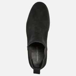 Discount French Connection Herre FC Suede Chelsea Støvler med Knopper Suede Sort