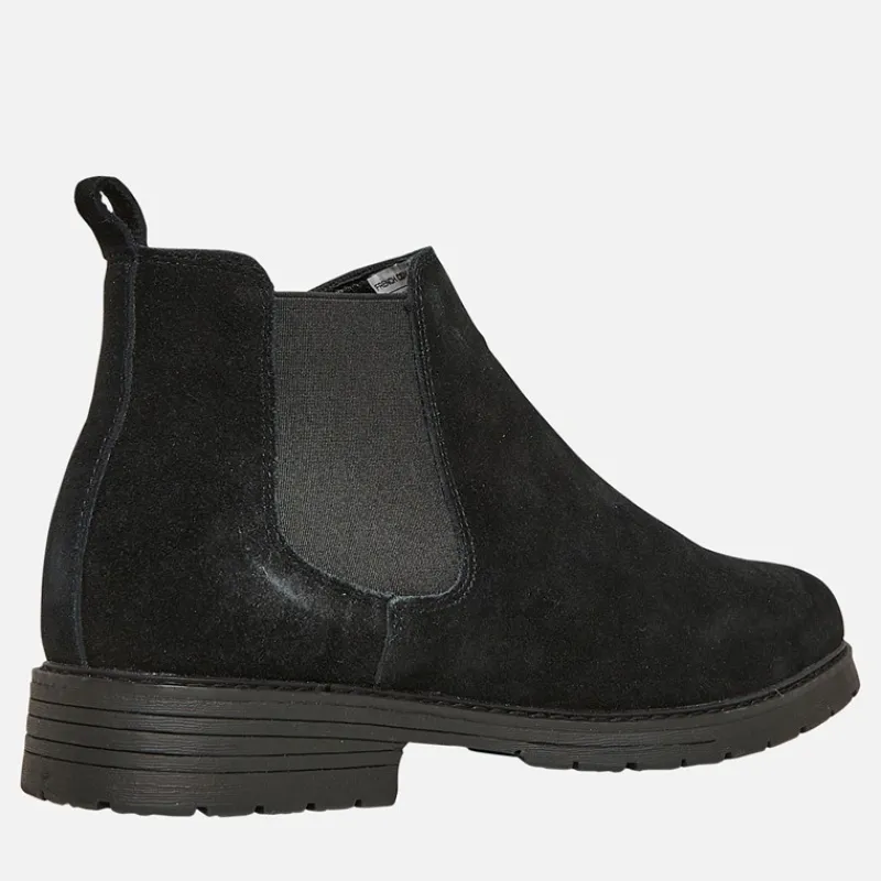 Discount French Connection Herre FC Suede Chelsea Støvler med Knopper Suede Sort