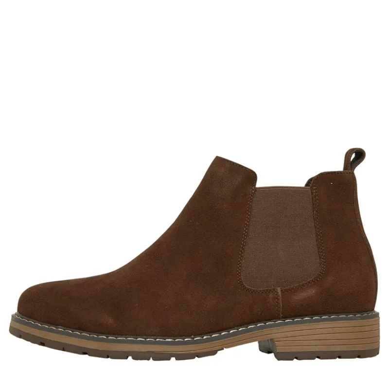 New French Connection Herre FC Suede Cleated Chelsea Ankelstøvler Brun Mørkebrun