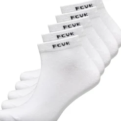 Discount French Connection Herre FCUK Fem Par Træningssokker Hvid/​Sort