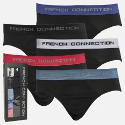 Clearance French Connection Herre Fem Pak FC Underbukser FC4 Sort