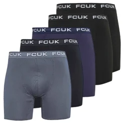 Sale French Connection Herre fem pak performance boxershorts Sort/​Light Blue/​French Blue/​Marine/​Sort