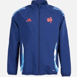 Online adidas Herre FFR Frankrig Rugby Præsentationsjakke Dark Blue