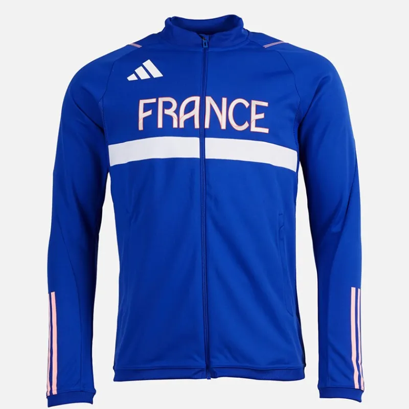 adidas Herre FFR Team Frankrig Track Jakke Semi Lucid Blue