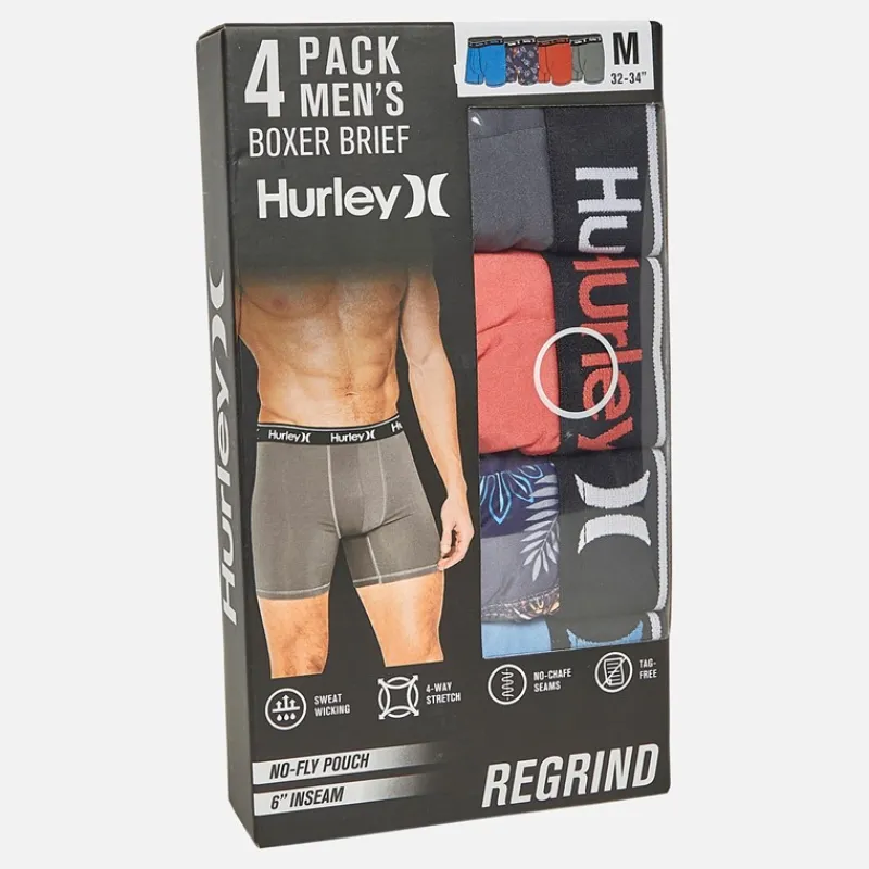 Discount Hurley Herre Fire Pakke Regrind Boxer Briefs Blå / Rød Flerfarvet